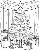 Premium Photo  Christmas tree And Presents coloring Page For Kids sketch template