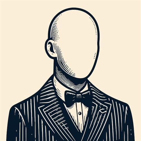 Vector de hombre de negocios calvo estilo doodle dibujado a mano | Vector Premium