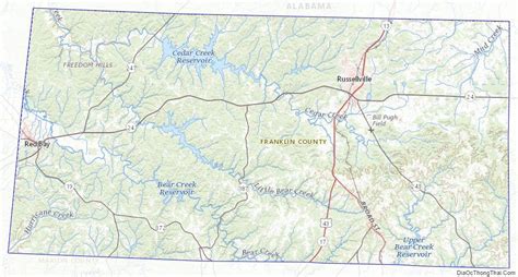 Topographic map of Franklin County, Alabama Franklin County, Us Map, Topographic Map, Alabama ...