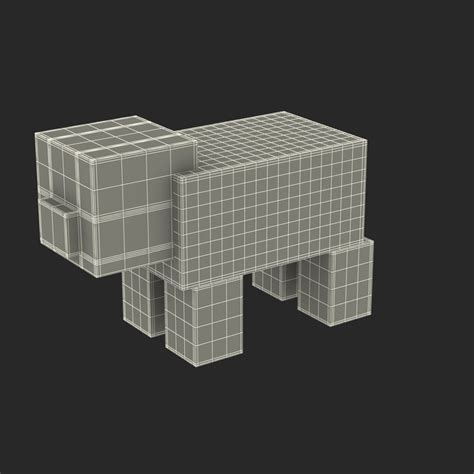 3d minecraft pig saddle