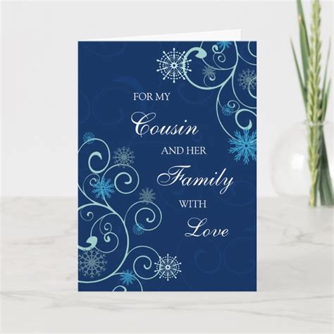 Cousin and her Family Merry Christmas Card | Zazzle.com