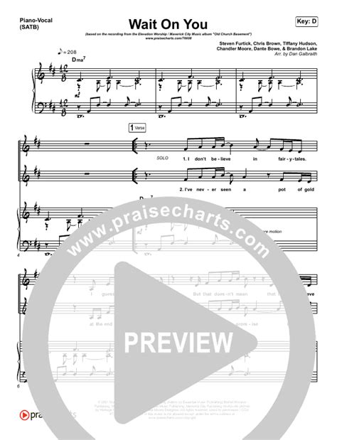 Wait On You Sheet Music PDF (Maverick City Music / Elevation Worship / Dante Bowe / Chandler ...