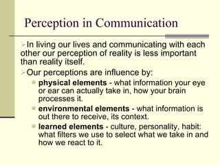 Chapter 3 perception communication (pp) | PPT