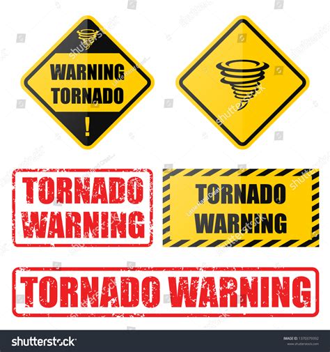 Tornado Warning Set Road Signs Gurnge Stock Vector (Royalty Free ...