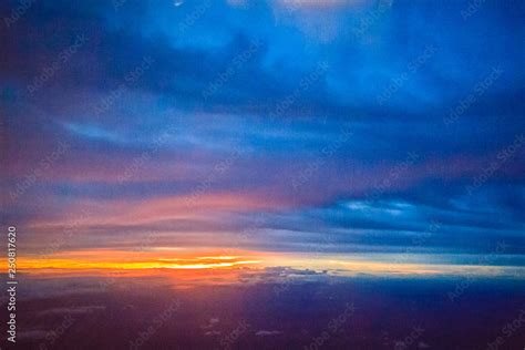 Dusk sky and cloud at morning dawn background. Vibrant colors of the ...