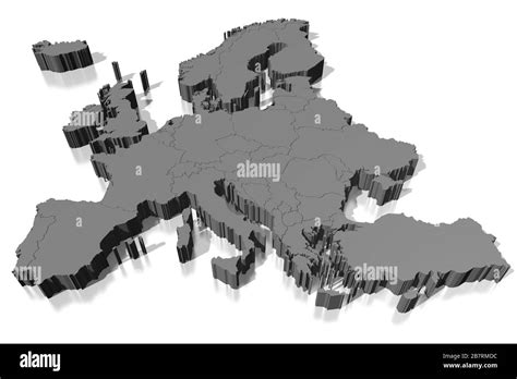 3D map - Europe Stock Photo - Alamy
