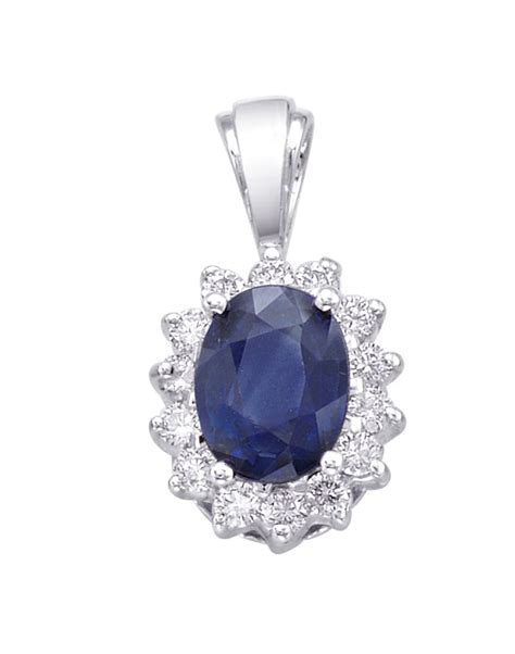 14KT White Gold Sapphire Pendant | Grand Jewelers