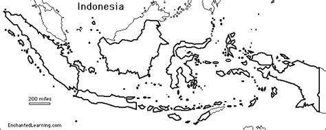 Outline Map Research Activity #3 - Indonesia - EnchantedLearning.com