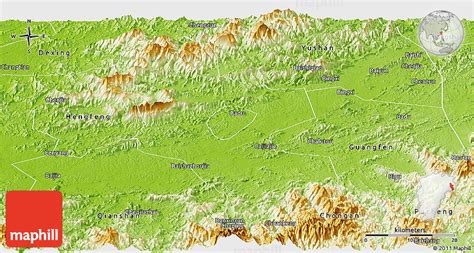 Physical Panoramic Map of Shangrao