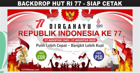 Desain Backdrop HUT RI ke 77 2022 CorelDraw Photoshop (Free CDR PSD) - TUTORiduan.com