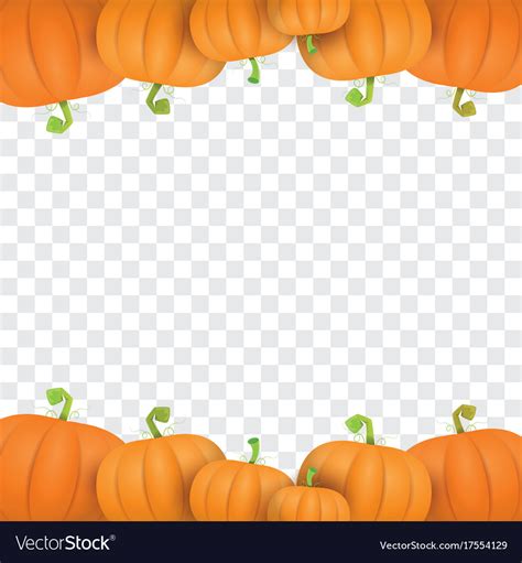 Autumn orange pumpkins border design Royalty Free Vector