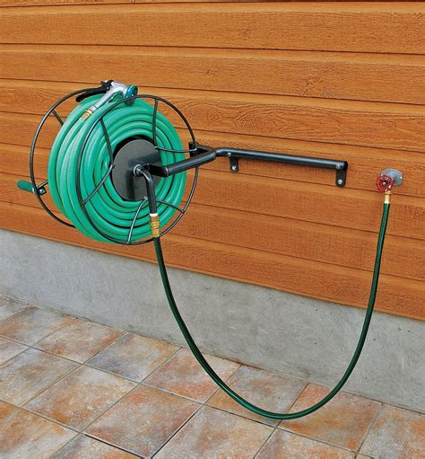 Wall-Mount Swivel Hose Reel | Hose reel, Garden hose reel, Retractable ...