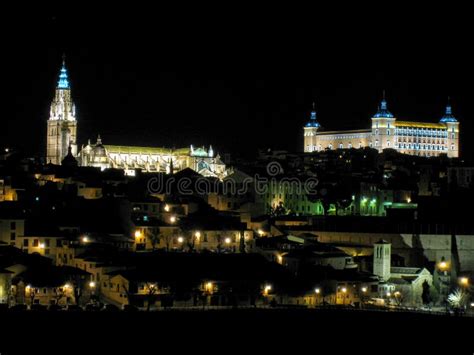 Night View Of Old Street. Toledo Stock Photo - Image of house, europe ...