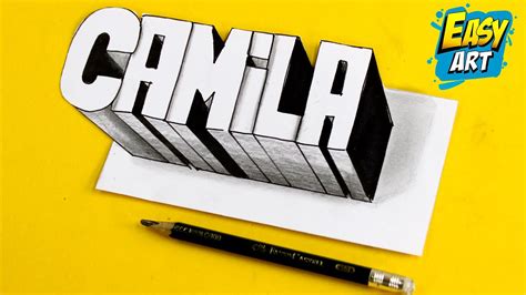 Dibujos 3D - Como DIBUJAR Nombres en 3D 👉 CAMILA 👈 Dibujar letras ...