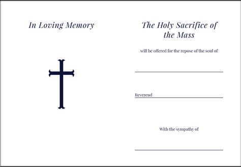 Mass Card for the Deceased - Gregorian University Foundation