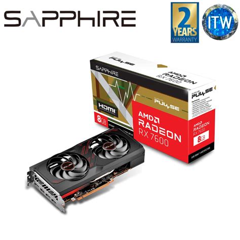 ITW | Sapphire Pulse AMD Radeon RX 7600 Gaming OC 8GB GDDR6 Graphic ...