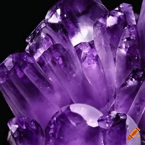 Close-up of a high-quality amethyst on Craiyon