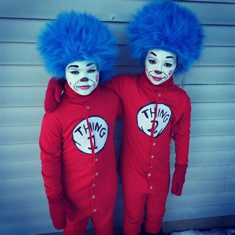 Thing 1 and Thing 2 costumes and face painting ideas. Mittens custom ...