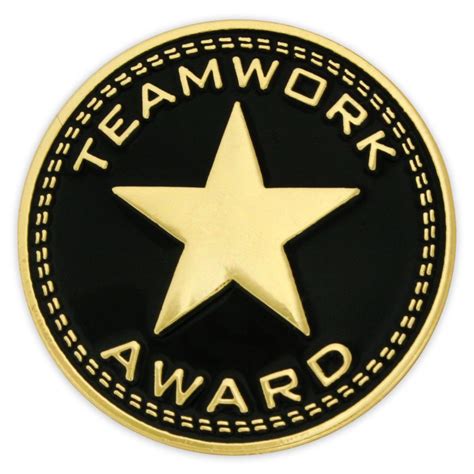 PinMart's Black and Gold Teamwork Award Corporate Enamel lapel Pin ...