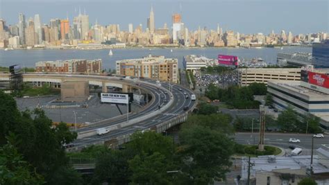 WEEHAWKEN, NJ, UNITED STATES - DECEMBER 31, 2014: Traffic On The Helix ...