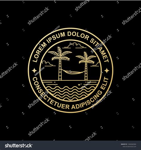 Line Art Island Logo Design Stock Vector (Royalty Free) 1260266584