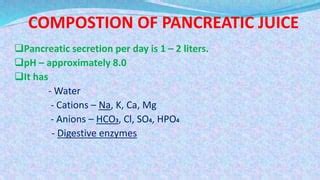 BIOCHEMISTRY OF PANCREATIC JUICE | PPT