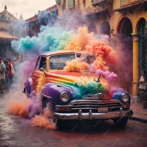 Premium Photo | Disney Colorful car with colorful smoke with the name Abubakar