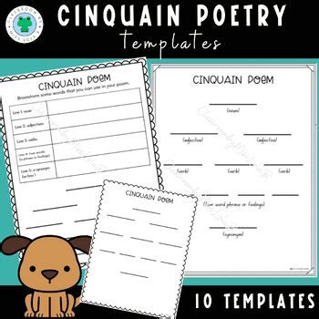 Cinquain Poetry Templates by Classroom By Miss Lola B | TPT