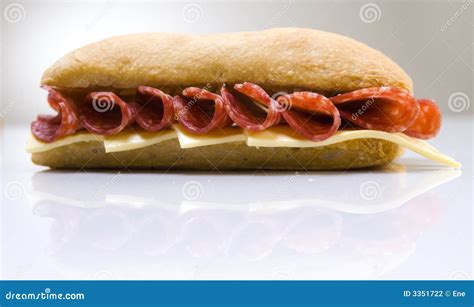 Salami And Cheese Sandwich Stock Photography - Image: 3351722