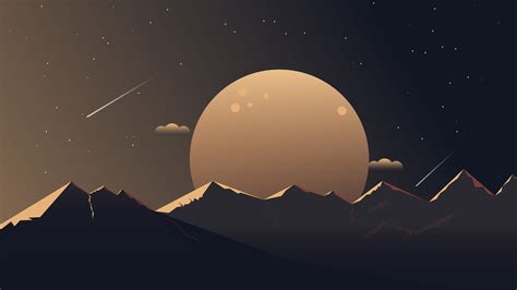 1920x1080 Moon and Mountains 1080P Laptop Full HD Wallpaper, HD Artist 4K Wallpapers, Images ...