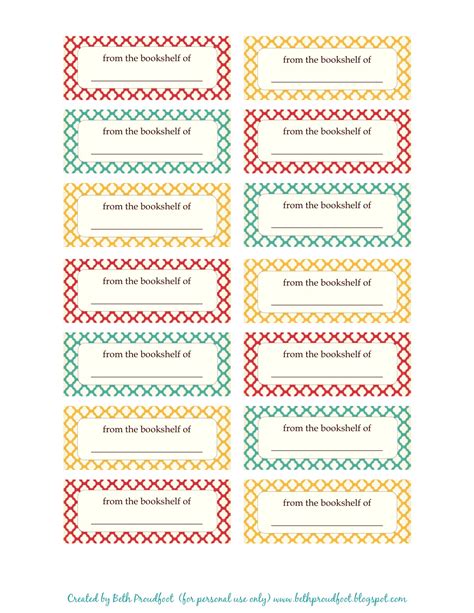 Free Printable Book Labels - Printable Word Searches