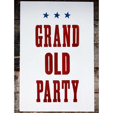 Grand Old Party Hand Pressed Print by The Old Try – Country Club Prep