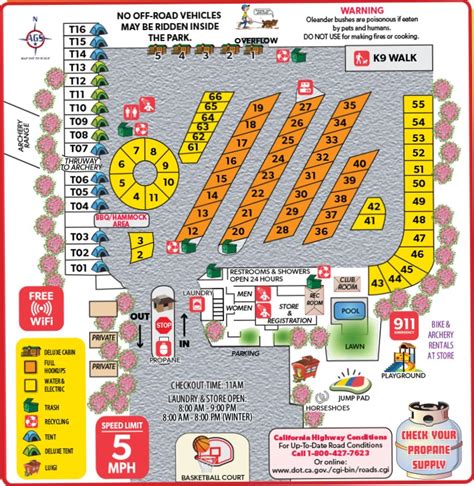 Yermo, California Campground Map | Barstow / Calico KOA Holiday