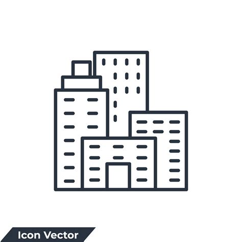 municipal building icon logo vector illustration. municipal symbol template for graphic and web ...