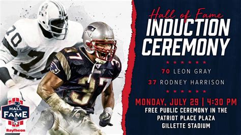 Rodney Harrison and Leon Gray Induction Ceremony Set for July 29 at 4:30 PM