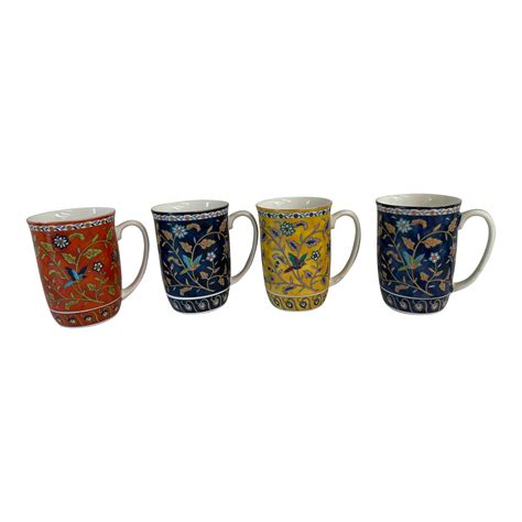 1983 “Silk Road” by Takahishi Coffee Mugs - Set of 4 | Chairish