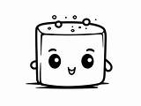 Marshmallow Coloring Sheet  Page sketch template