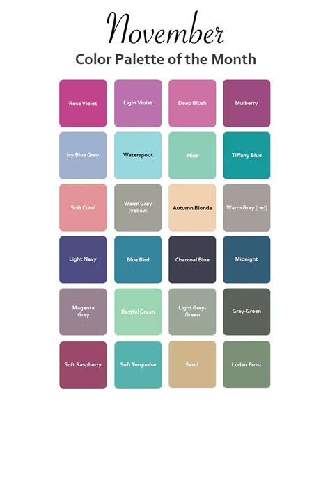 November Color Palette of the Month - 2022 in 2023 | November colors ...