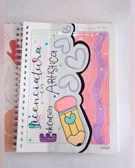 Portada bonitas de cuadernos | Cuadernos creativos, Tutorial de letras ...