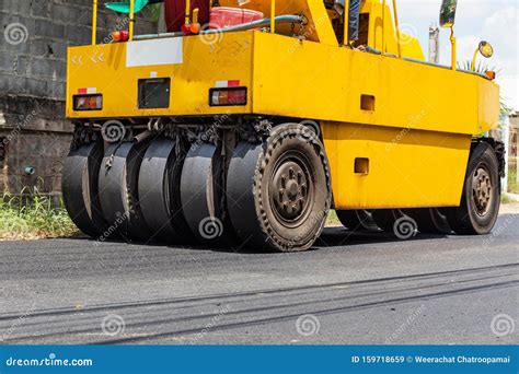 Road Construction Road Roller Stock Image - Image of loader, bitumen ...