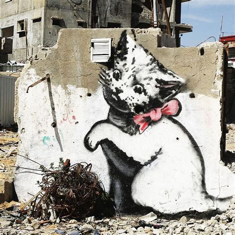 Banksy Palestine Kitten in Gaza, Graffiti Street Art, Print on Metal ...