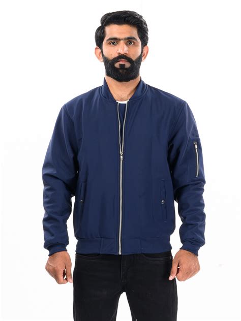 Buy Marlin Men Navy Blue Bomber Jacket Sku0077BLU - Lalaland.pk