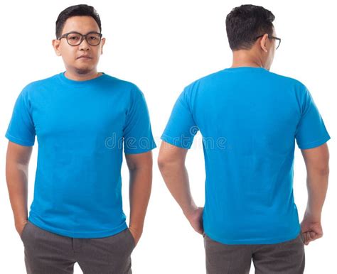 4054+ Front Back Blue T Shirt Mockup PSD File