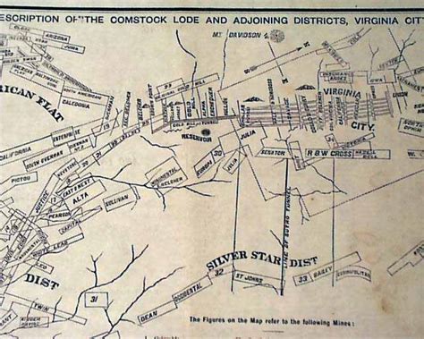 Great COMSTOCK LODE Virginia City NV Nevada MAP 1875 Stock Market Old Newspaper | eBay