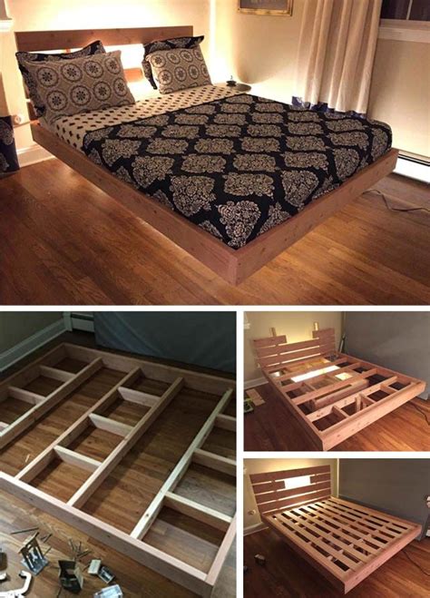 21 Awesome DIY Bed Frames You Can Totally Make | Diy bed frame easy, Cool bed frames, Floating ...