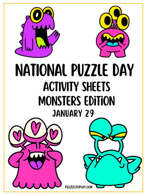 National Puzzle Day Classroom Teachers packet - Puzzles to Play