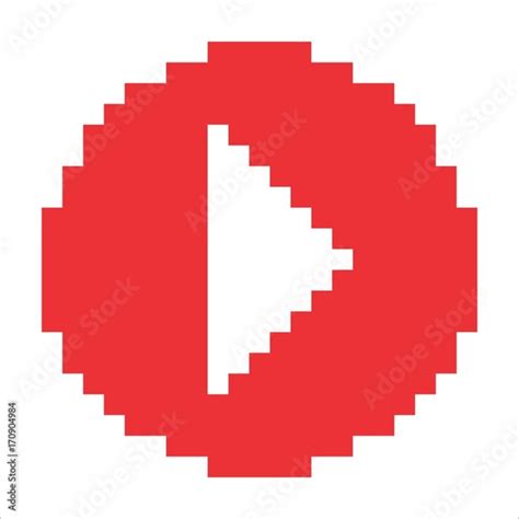 Play Button Illustration in Pixel Art Stock Vector | Adobe Stock