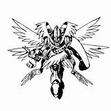 Magna Angemon Coloring Page  Print IdeaShortcut sketch template