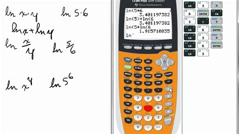 Natural Logs Laws on Calculator TI 84 Calculator Natural Logarithms - YouTube