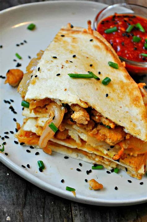 Vegan Kimchi Quesadillas - Rabbit and Wolves